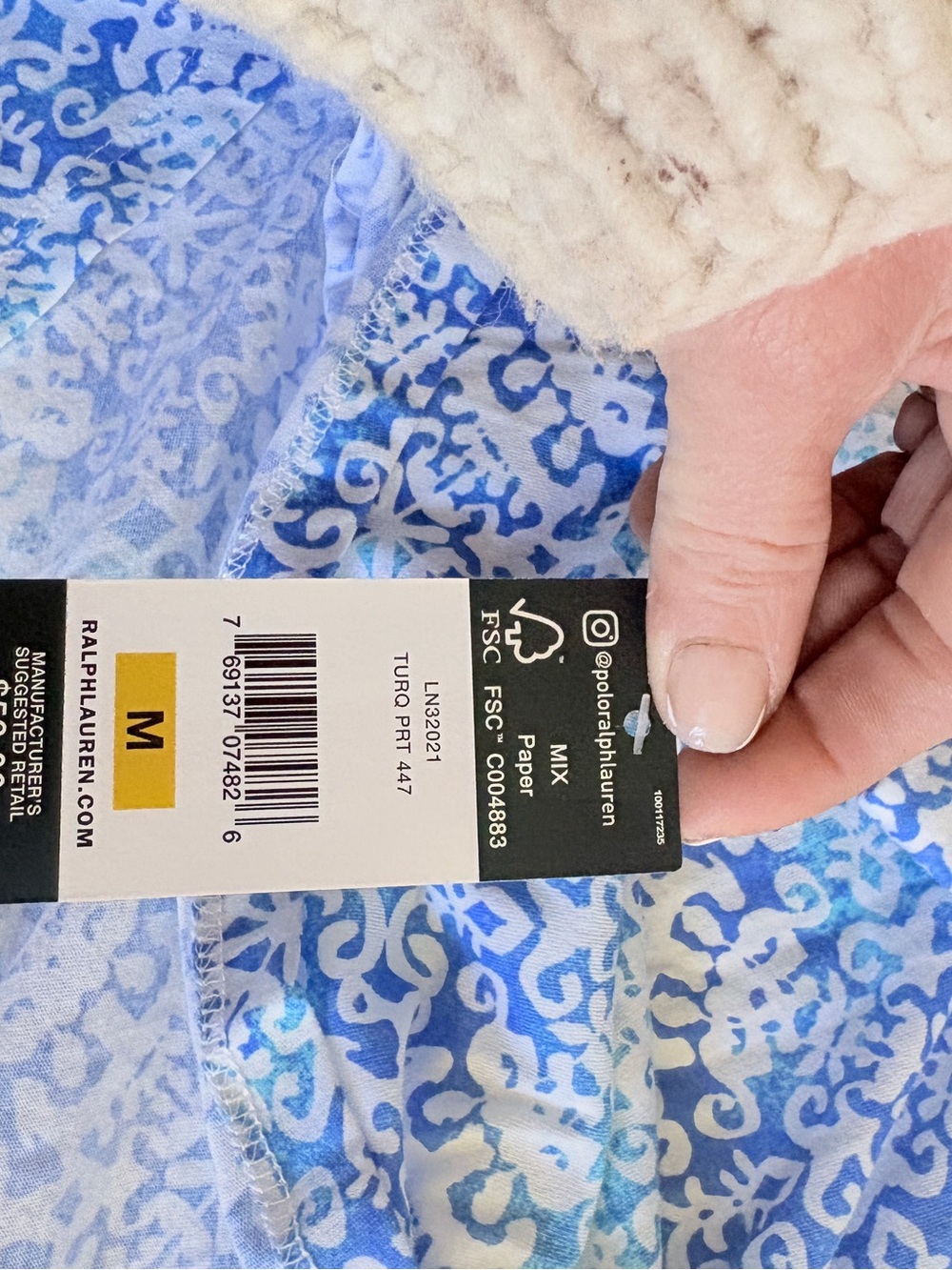 NWT Lauren Ralph Lauren Blue Medallion Cotton Sleep Shirt Nightgown Medium - Picture 4 of 17
